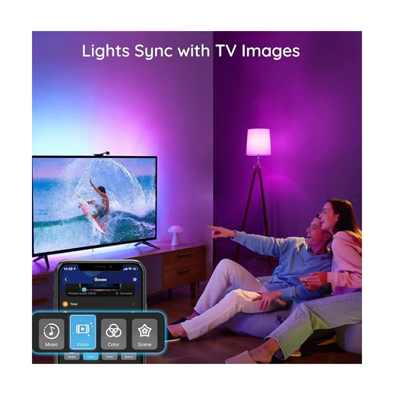 Govee Immersion TV Strip Lights (3.6M) With Camera (Wifi+Bluetooth) - H6199 Govee Immersion TV Strip Lights (3.6M) With Camera (Wifi+Bluetooth) - H6199